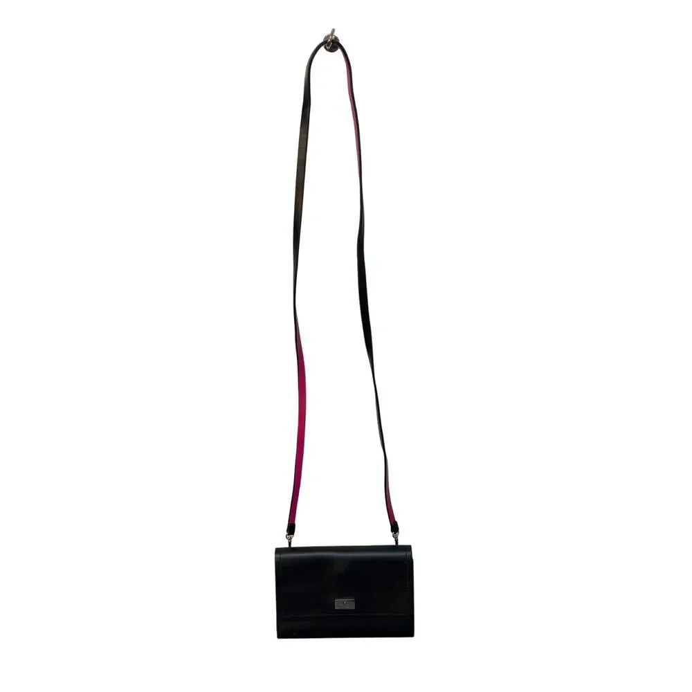 Kate Spade‎ Black Pink Wallet/Clutch/Crossbody Removable Strap Pre-owned